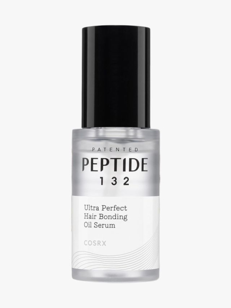 CosRx Peptide 132 Hair Bonding Oil Serum in branded component on a light gray background