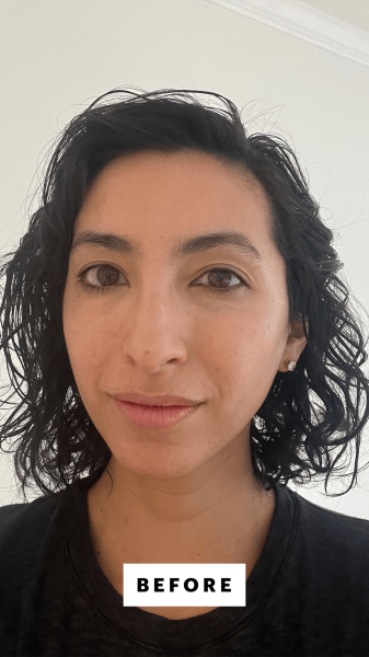 Pai before using the Ouai Wave Spray