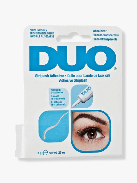 Ardell Duo Striplash Adhesive blue and white box on lash glue on light gray background