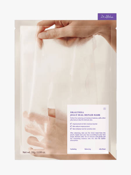 Dr. Althea Jelly Seal Dewy Mask in branded component on a light gray background