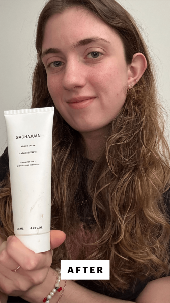 Blackman after applying the Sachajuan Styling Cream